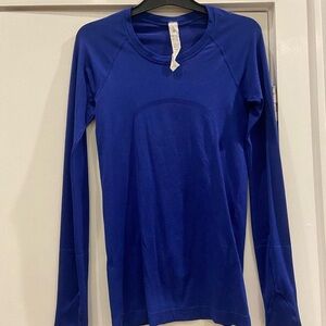 Women's Blue Long Sleeve Top